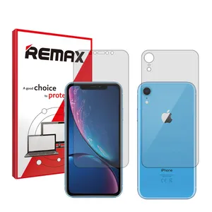 Remax HyGEL model transparent screen protector suitable for Apple iPhone XR mobile phone along with the back protector