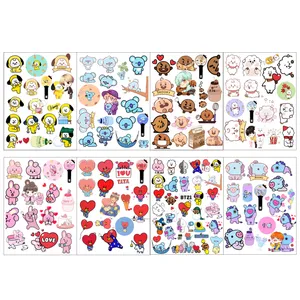 برچسب مدل عروسک های bt21 مجموعه 8 عددی