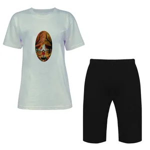 ست تی شرت آستین کوتاه و شلوارک زنانه مدل پاییز کد Da 609T رنگ طوسی