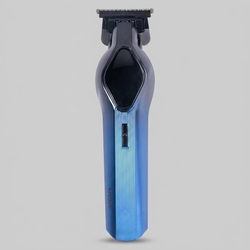 ماشین اصلاح موی سر و صورت وی جی ار مدل V-921 با تیغه استیل ضد زنگ، طراحی ارگونومیک، باتری لیتیومی 1200 میلی‌آمپر ساعت، نمایش وضعیت باتری، سرعت موتور 7000 دور در دقیقه و شانه متحرک