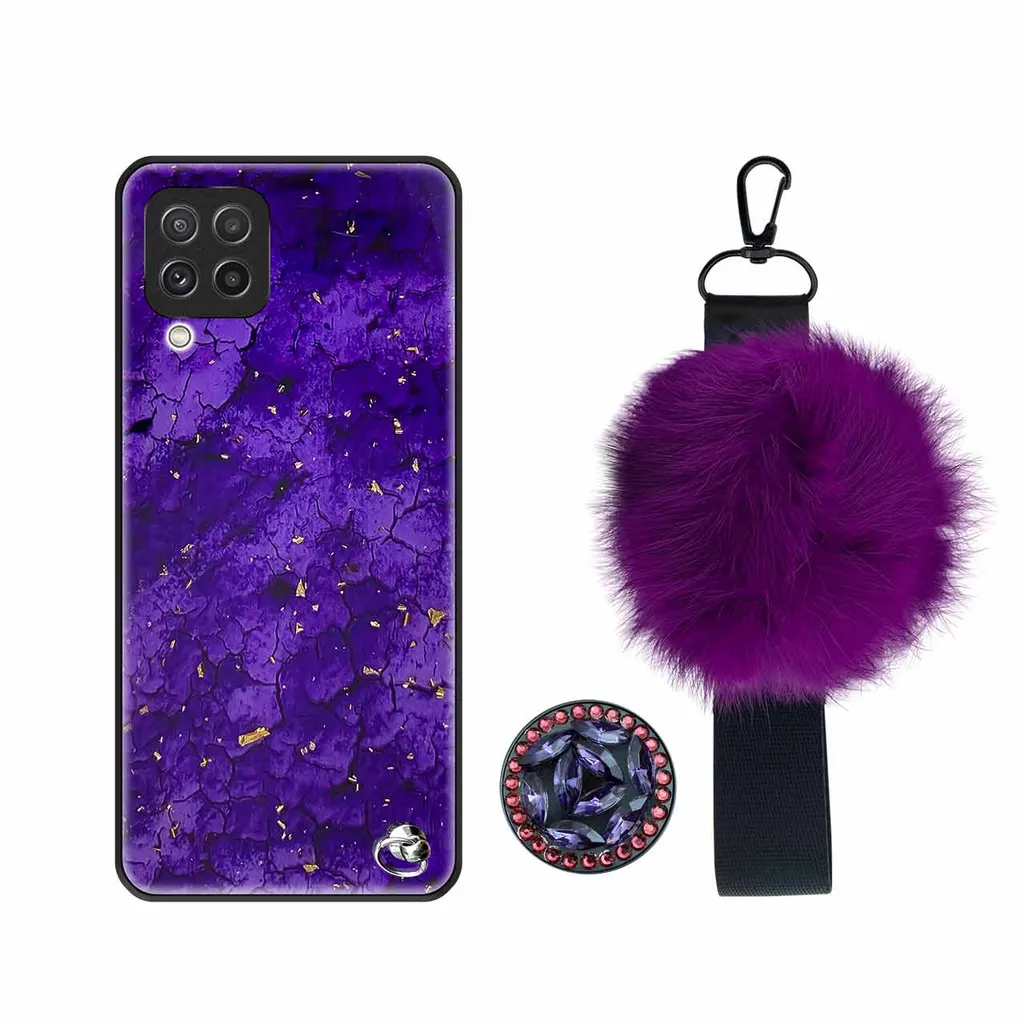 کاور دکین مدل Hairy کد 004 مناسب برای گوشی موبایل سامسونگ Galaxy A22 4G به همراه پاپ سوکت و بند آویز