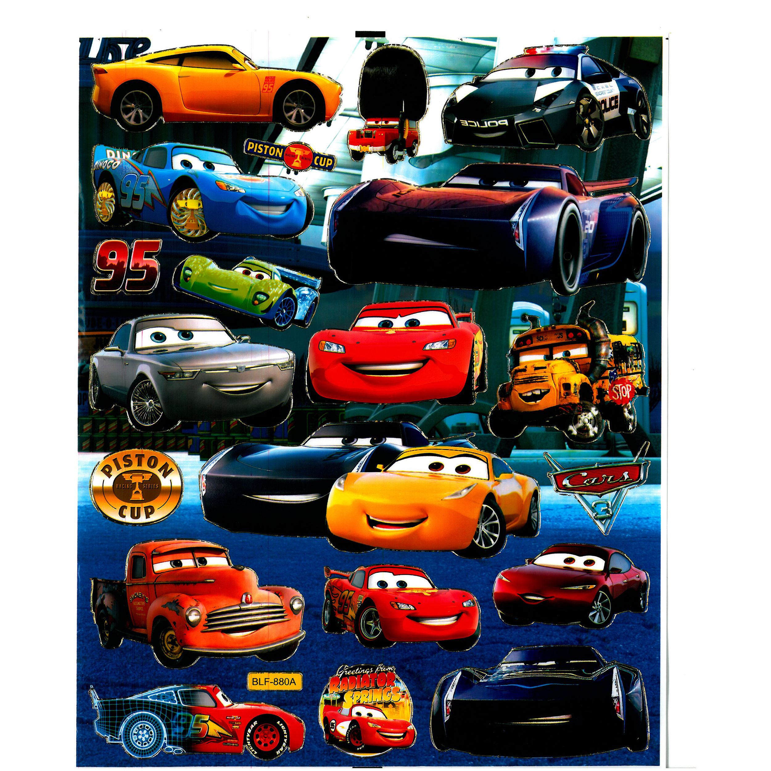 برچسب طرح ماشین مک کوئین مدل PISTON CUP