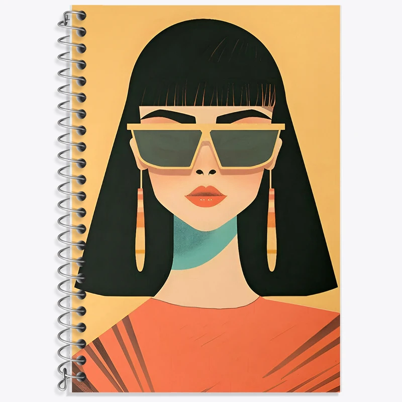 دفتر زبان 50 برگ خندالو مدل دو خط طرح دخترانه کد F7323