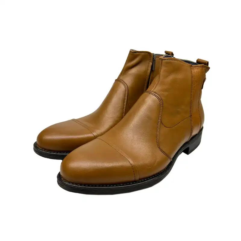 نیم بوت مردانه سرزمین چرم مدل 177034 رنگ عسلی