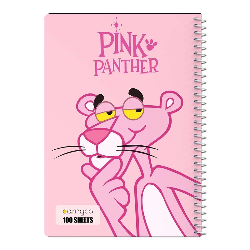 دفتر مشق 100 برگ سیمی کارنیکا طرح پلنگ صورتی pink panther کد 39986