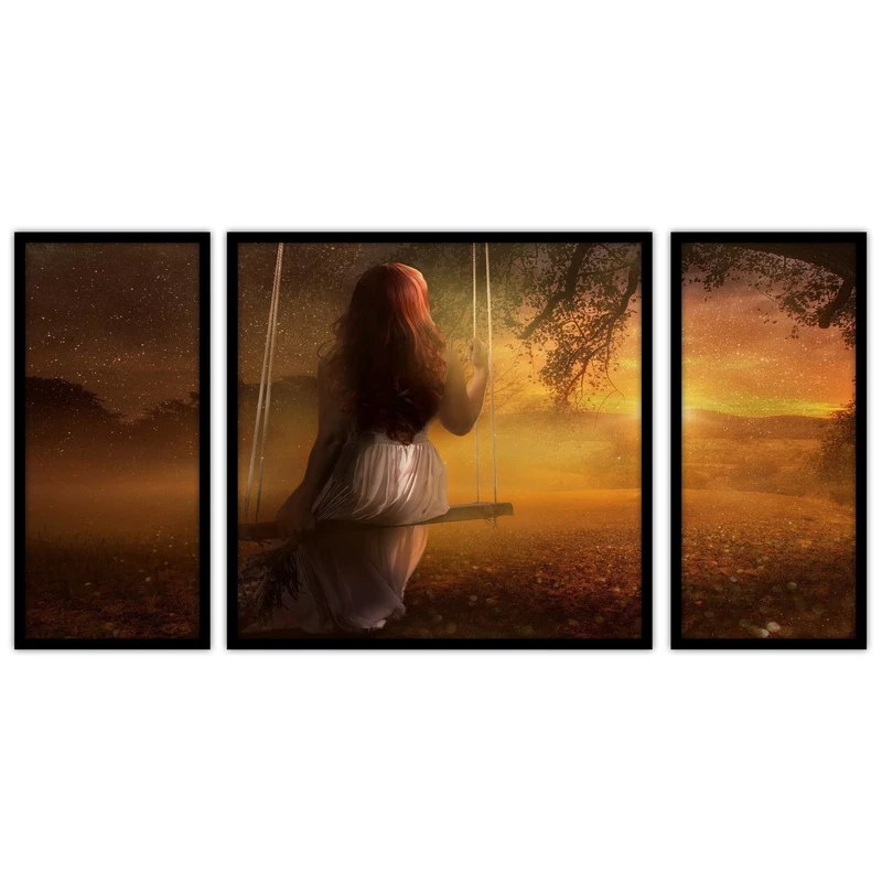 تابلو بکلیت طرح نقاشی هنری مدل B-bu3529 مجموعه 3 عددی