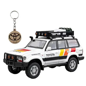 ماکت ماشین ناب سل مدل تویوتا لندکروزر آفرود Toyota Land Cruiser LC80 کد W100 به همراه جاسوییچی