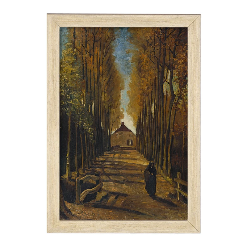 تابلو خندالو مدل نقاشی خیابان صنوبرها در پاییز اثر ونسان ونگوگ کد F12420