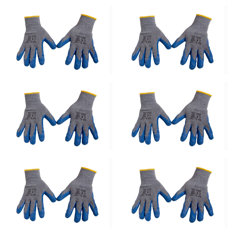 دستکش ایمنی M.L-R مدل Blu-2131 مجموعه 6 عددی
