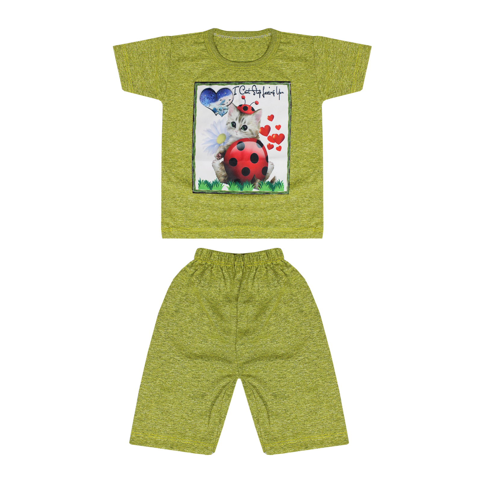 ست تی شرت و شلوارک نوزادی مدل Y-421