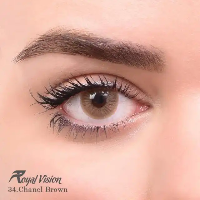 لنز چشم رویال ویژن شماره 34 رنگ عسلی رگه دار