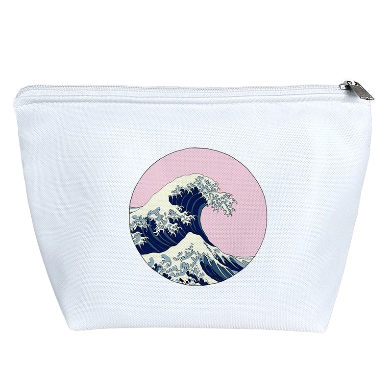 کیف لوازم آرایش دخترانه خندالو مدل نقاشی موج عظیم کاناگاوا کد H478