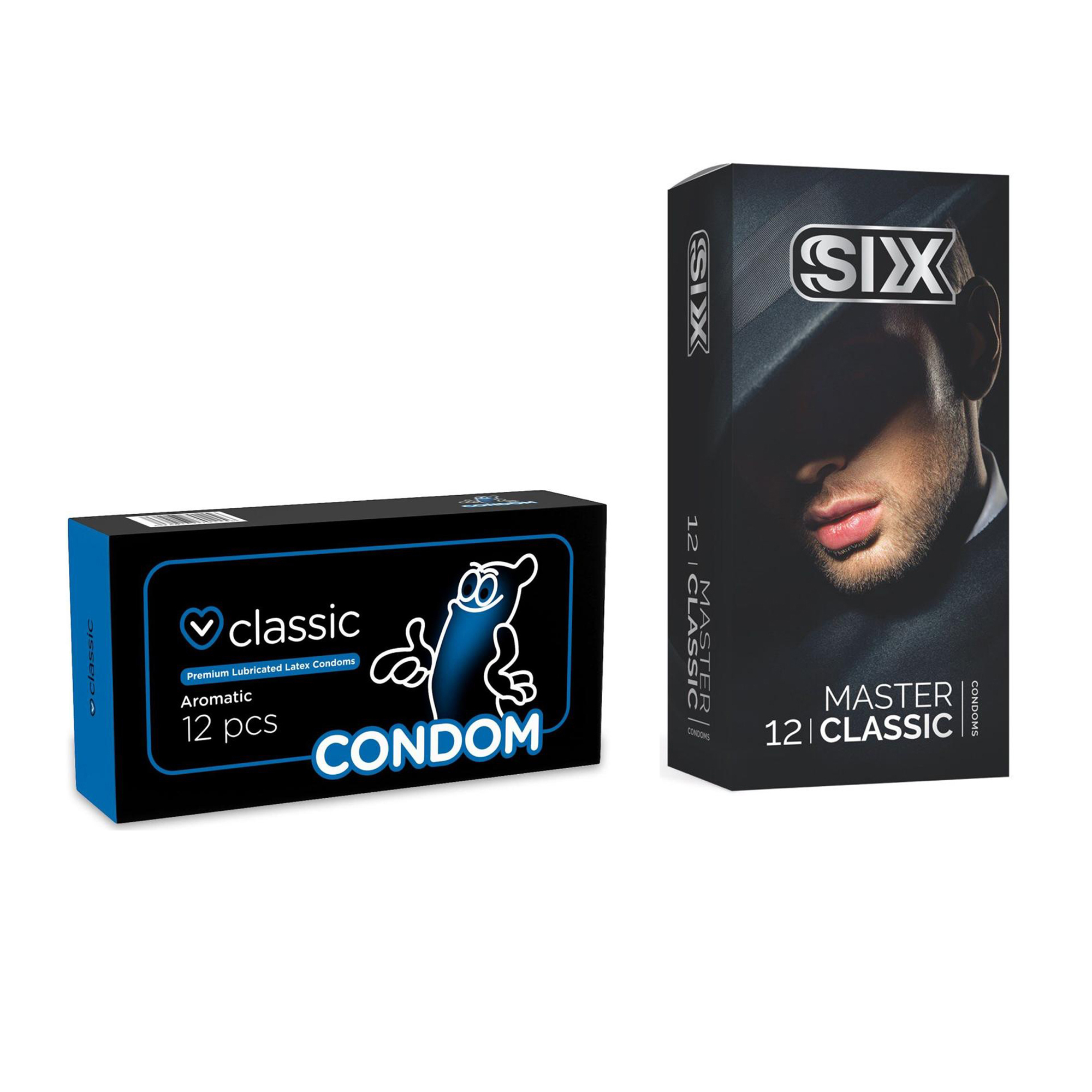 کاندوم سیکس مدل Master Classic بسته 12 عددی به همراه کاندوم کاندوم مدل Classic بسته 12 عددی