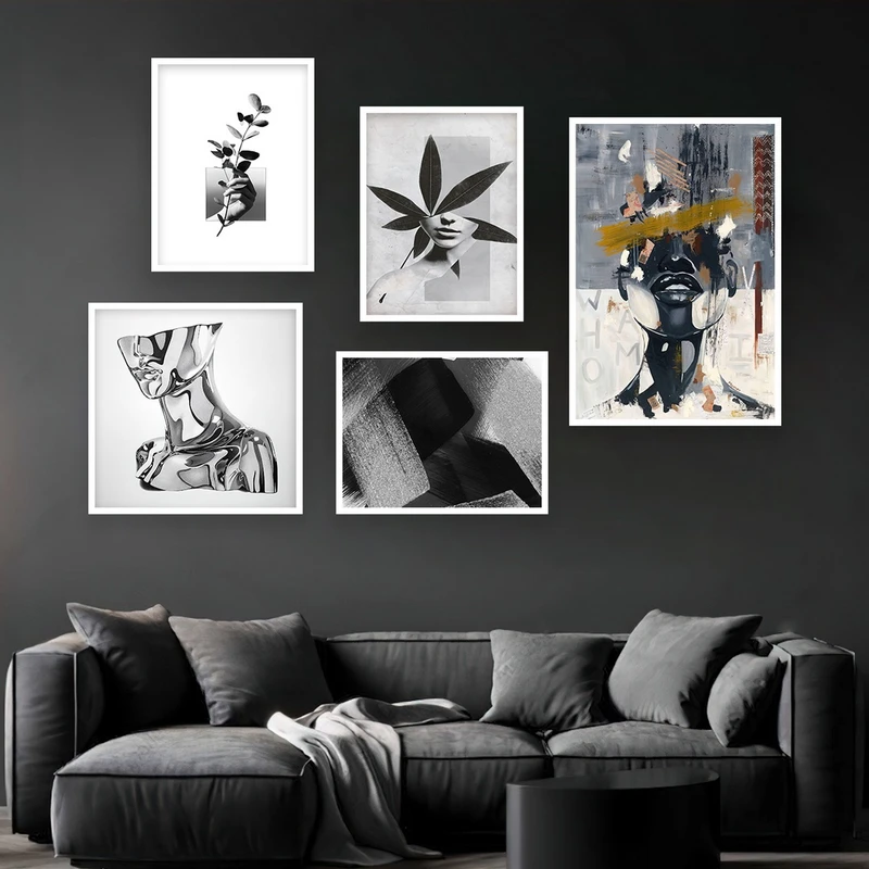 تابلو بکلیت طرح نقاشی مدرن مدل شاین اکلیلی W-942 مجموعه 5 عددی