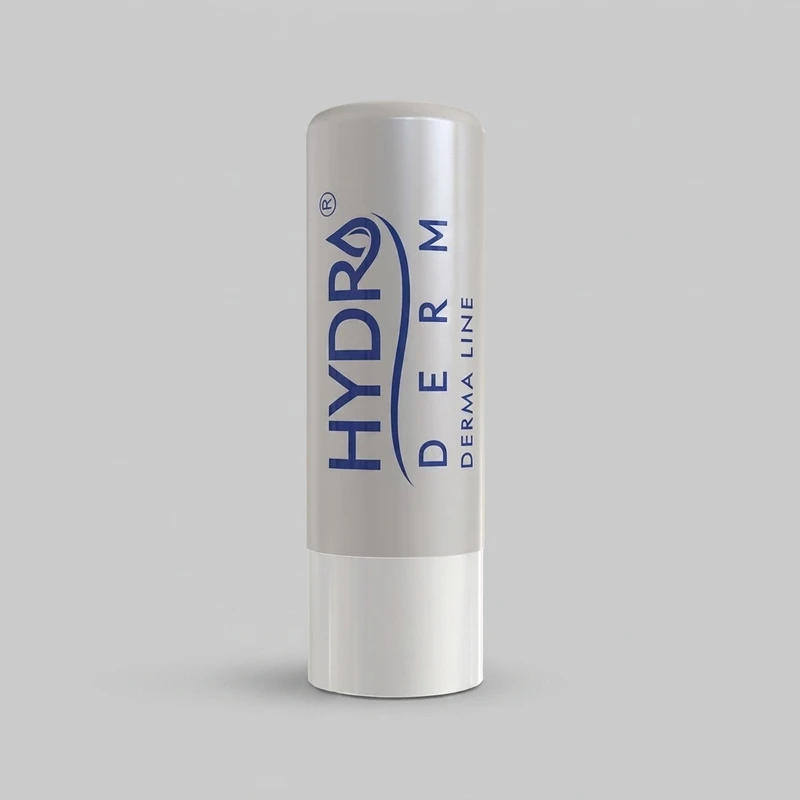 بالم نرم‌کننده و التیام‌بخش لب هیدرودرم مدل DERMA LINE التیام‌دهنده لب‌های خشک و ترک‌دار با مواد مرطوب‌کننده