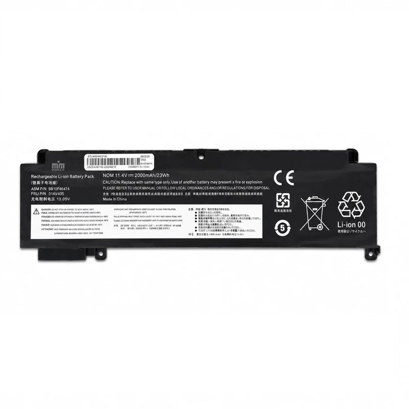 باتری لپ‌تاپ 3 سلولی دابل ام مدل 01AV405 مناسب برای لپ تاپ ThinkPad T460s 		