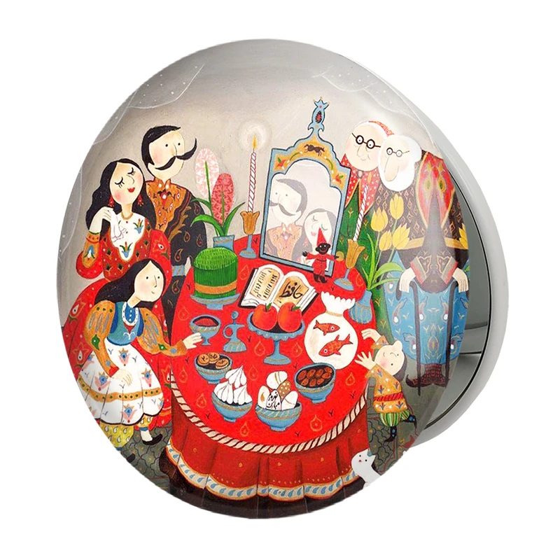 آینه جیبی خندالو طرح نوروز مدل تاشو کد 25579 