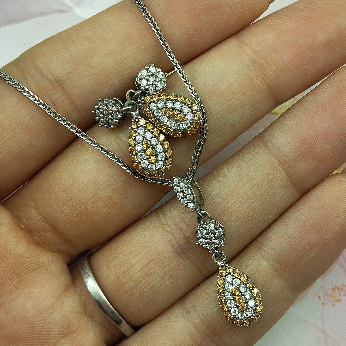 نیم ست نقره زنانه سلین کالا مدل برلیان کد 120