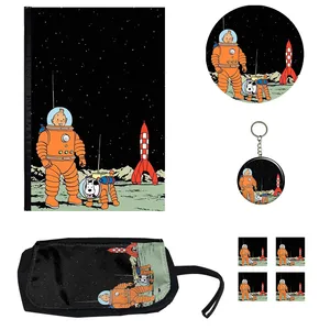 بسته لوازم تحریر مدل تن تن فضانورد فانتزی کد 1 مجموعه 8 عددی