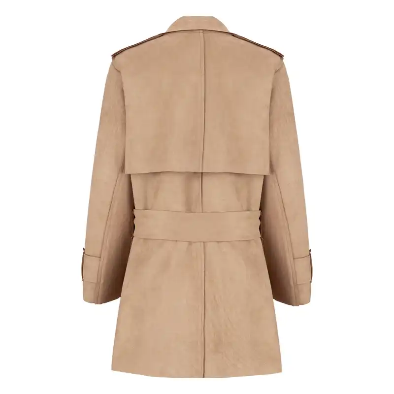 پالتو زنانه سرژه مدل 216606 رنگ نسکافه ای