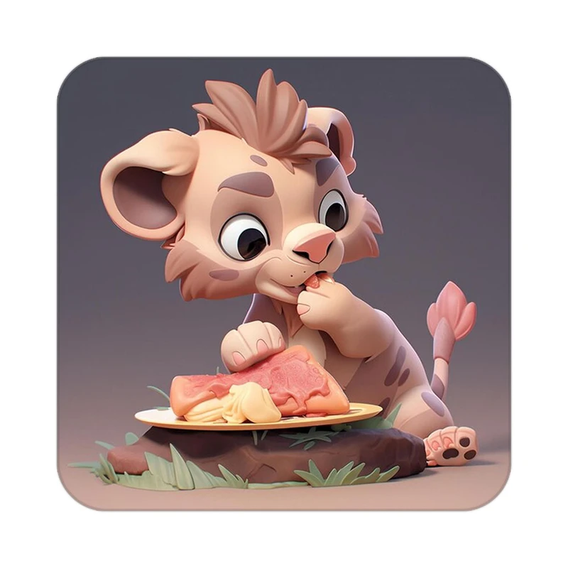 زیر لیوانی کاکتی طرح شیر مدل mp24282