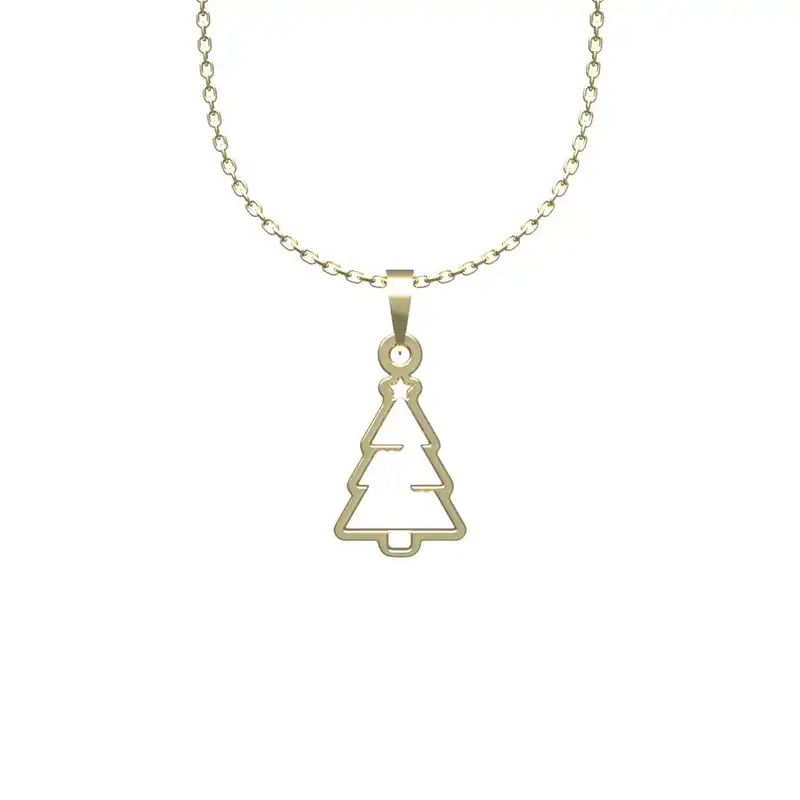 گردنبند طلا 18 عیار زنانه مدوپد مدل درخت کریسمس کد HH2-1-1032