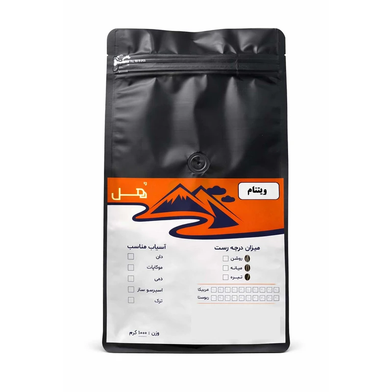 دانه قهوه ربوستا ویتنام هل کافی - 1000 گرم