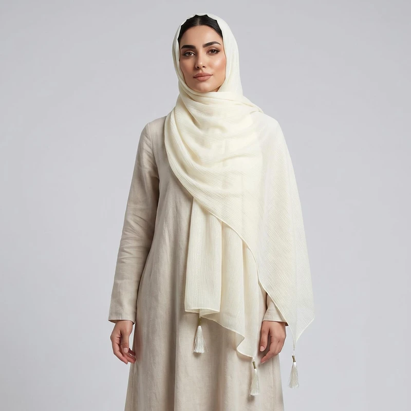شال زنانه مدل حریر تابستانه لمه دار شاین کد ana-2268