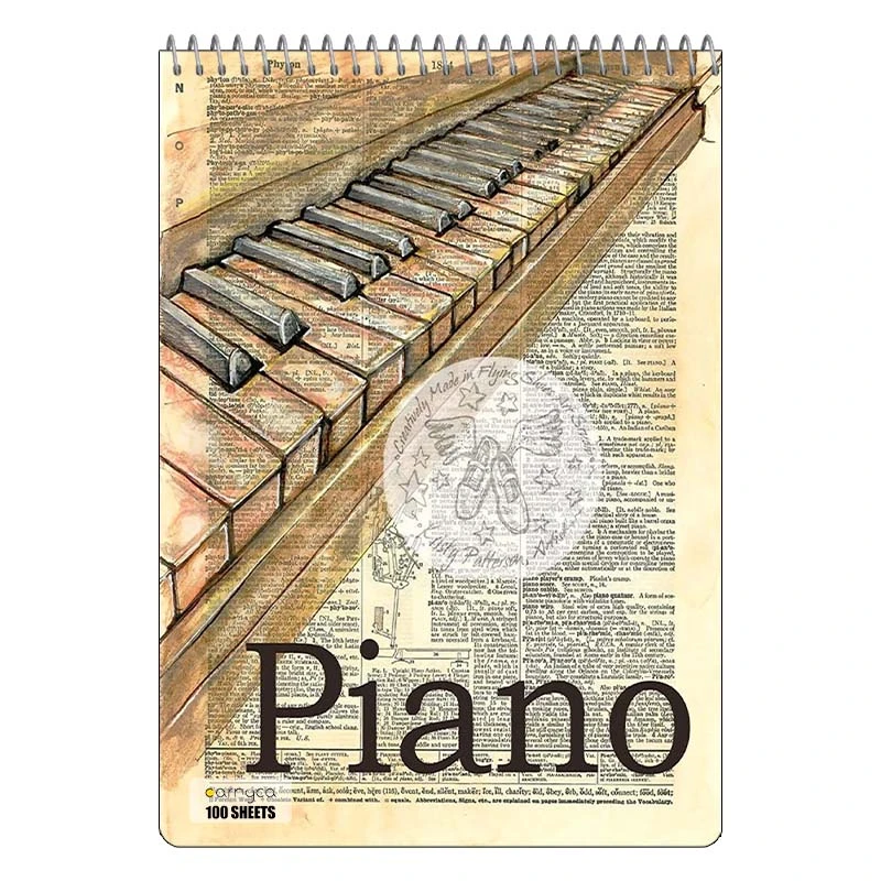 دفتر شطرنجی 100 برگ کارنیکا طرح روزنامه وینتج Vintage Newspaper کد 60881