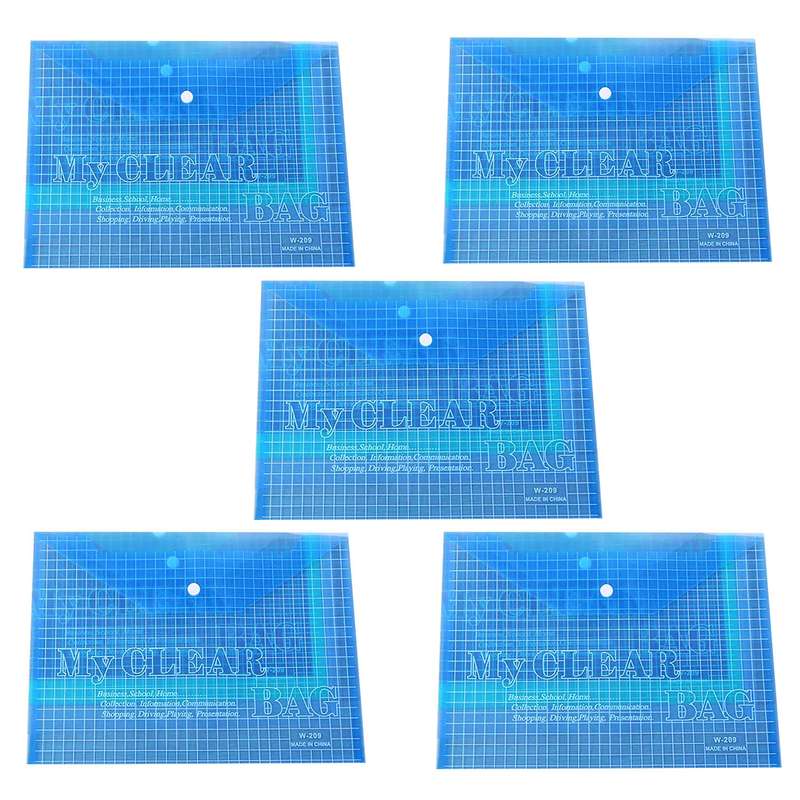 پوشه دکمه دار مدل MY clear bag  شفاف کد W-209  بسته 5 عددی 