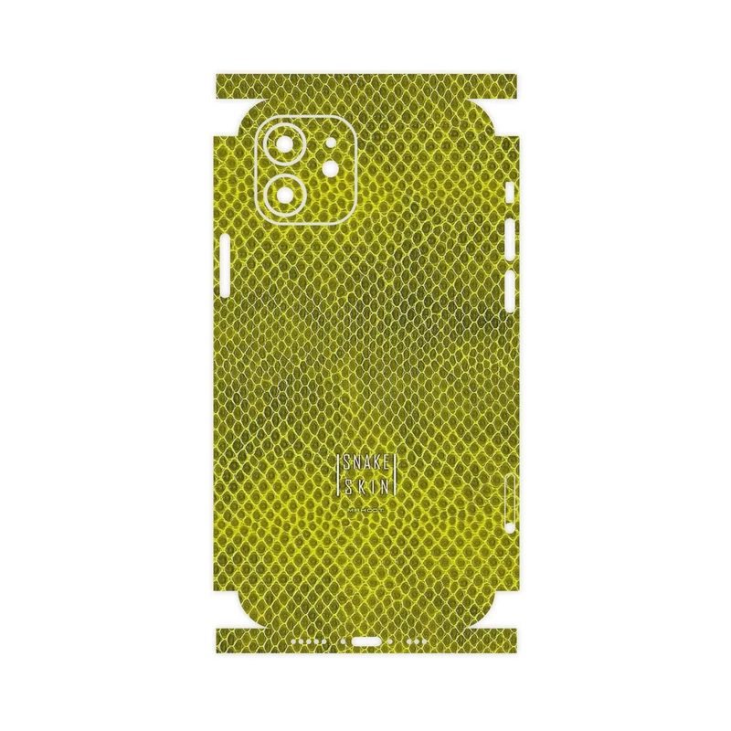 برچسب پوششی ماهوت مدل Yellow Snake Skin-FullSkin مناسب برای گوشی موبایل اپل iPhone 12