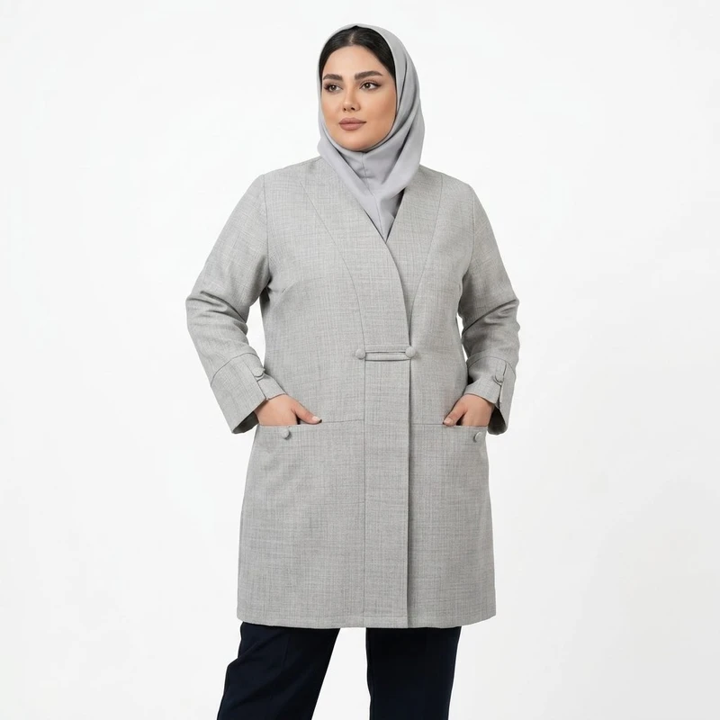 مانتو روی زانو زنانه مدل آوینا 
