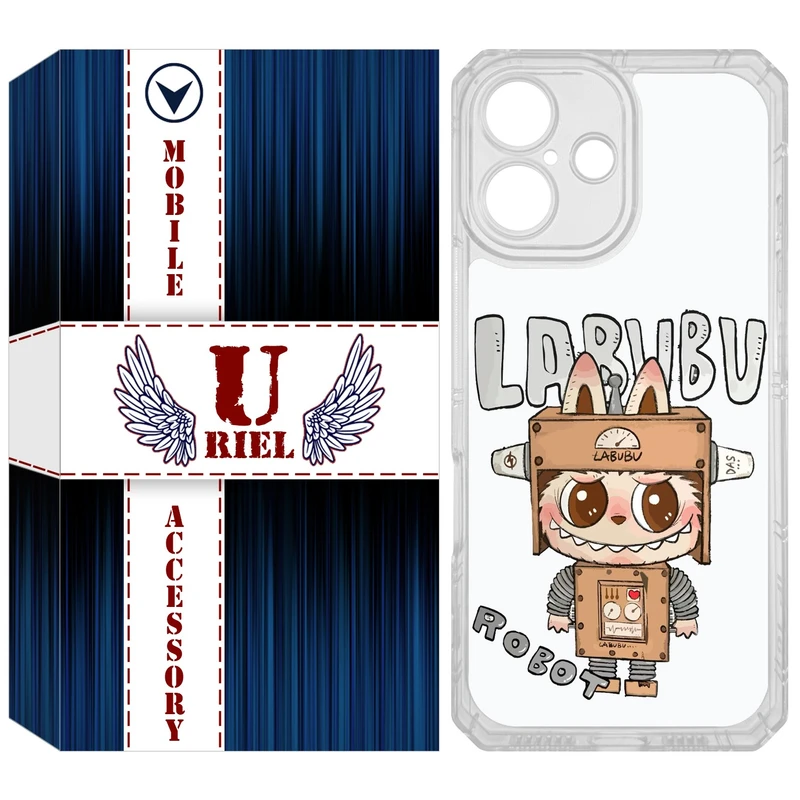 کاور یوریل مدل Clear کد 121 طرح لبوبو مناسب برای گوشی موبایل اپل iPhone 16