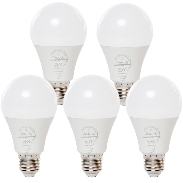 لامپ 15 وات پارس اروند الکتریک کد PA-AB15W پایه E27 بسته 5 عددی 