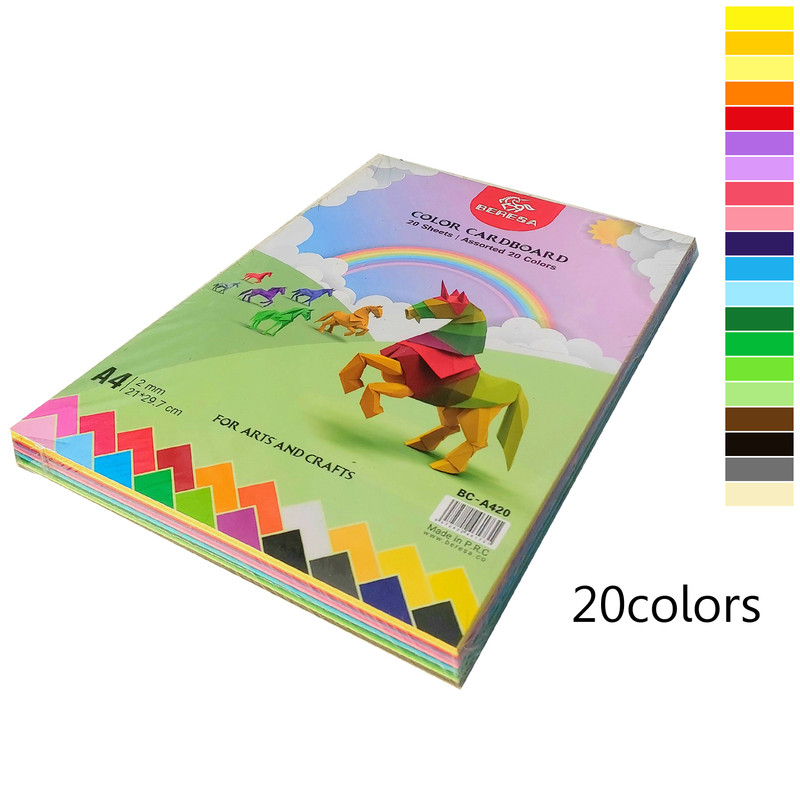مقوا برسا مدل مولتی کالر کد 20clr سایز 29x22 سانتی متر بسته 100 عددی