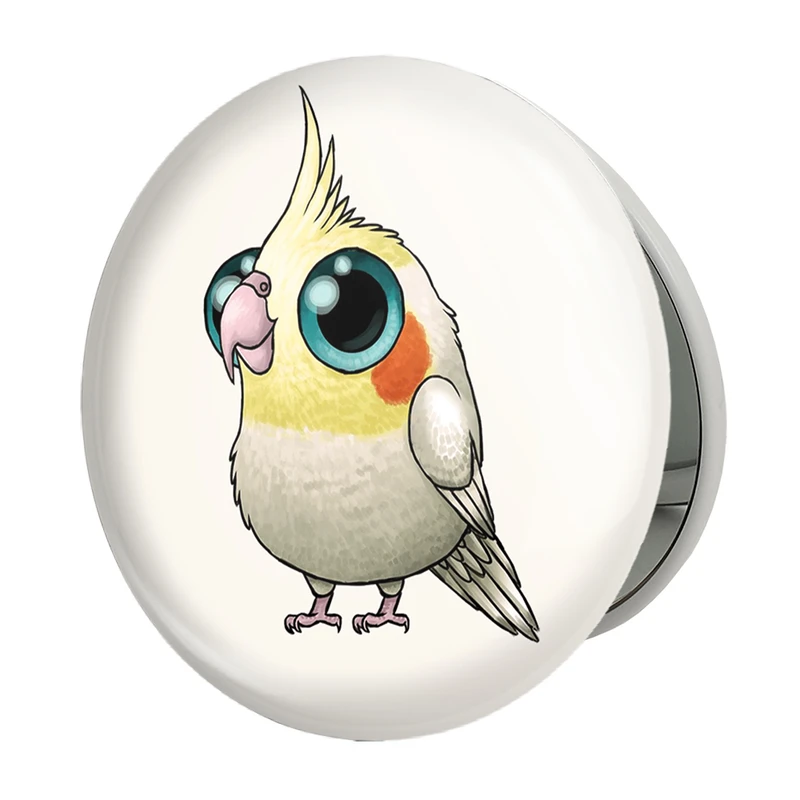 آینه جیبی خندالو طرح پرندگان زینتی مدل تاشو کد 30489