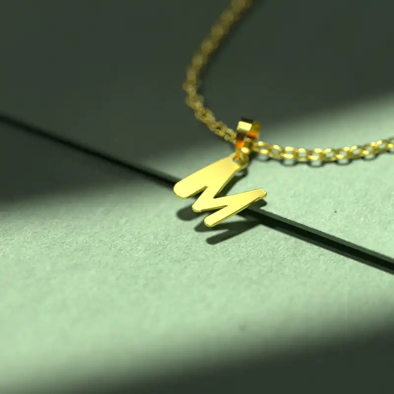 گردنبند طلا 18 عیار زنانه مدوپد مدل حرف M کد H3-1-1403