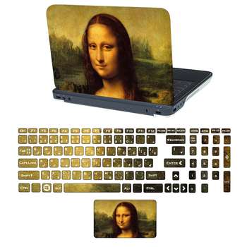 استیکر لپ تاپ تُکتم مدل لبخند ژکوند کد 4006 مناسب برای لپ تاپ 15.6 اینچ به همراه برچسب حروف فارسی
