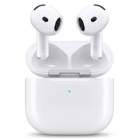 هدفون بلوتوثی اپل مدل AirPods 4 دارای نویز کنسلینگ، درگاه شارژ USB-Type-C و شارژ بی سیم، با قابلیت اتصال به چند دستگاه، پشتیبانی از فرمان لمسی و دستیار صوتی، نشانگر LED، مقاوم در برابر پاشش آب و گرد و غبار