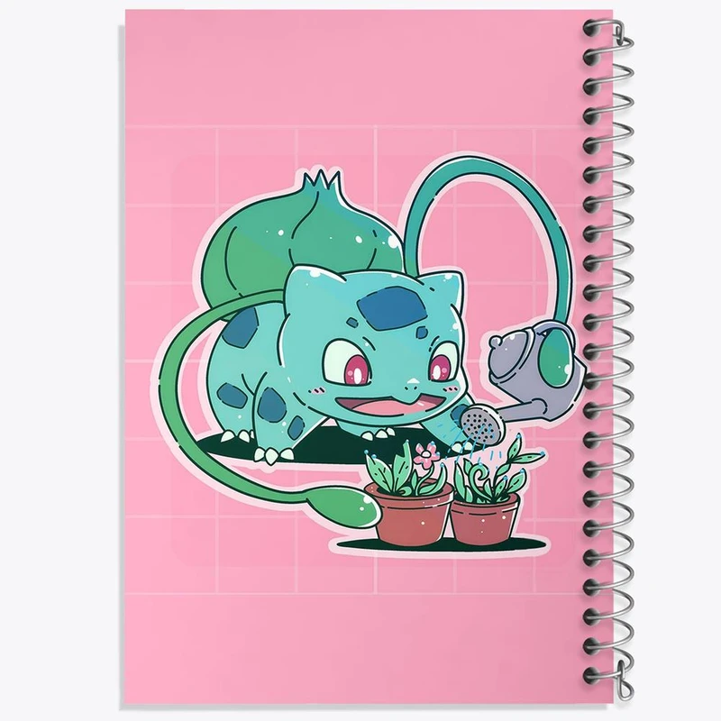 دفتر شطرنجی 50 برگ خندالو طرح بولباسور انیمه پوکمون کد 17357