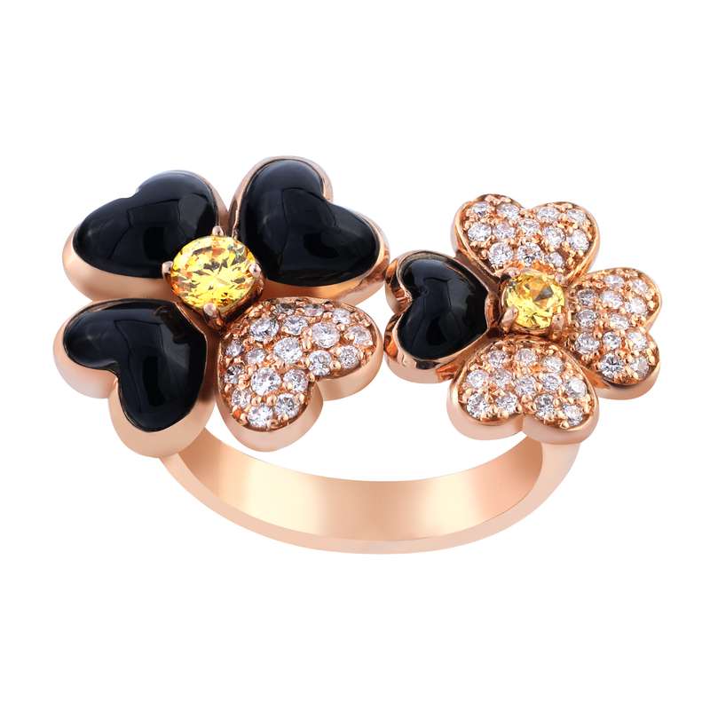 انگشتر طلا 18 عیار زنانه جواهری سروری طرح ون کلیف مدل 12506