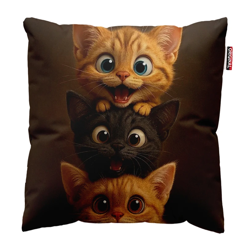 کوسن پاد آفرین مدل گربه کیوت بامزه فانتزی کد PK401996 سایز 40*40 سانتی متر