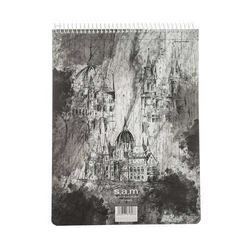 دفتر شطرنجی 100 برگ سم طرح عمارت