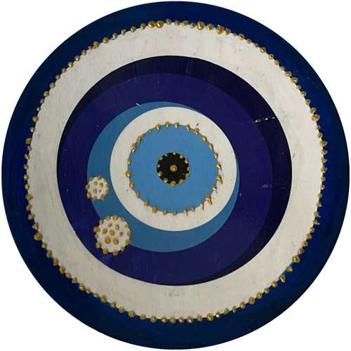 بشقاب دیوارکوب سفالی طرح چشم نذر مدل211