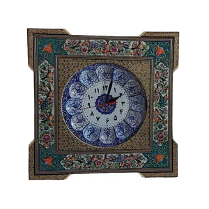 ساعت دیواری خاتم کاری مدل چهار گوش کد 129   
