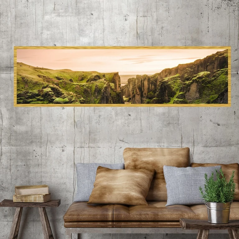 تابلو بکلیت طرح منظره کوهستان و دشت مدل کشیده T-7678