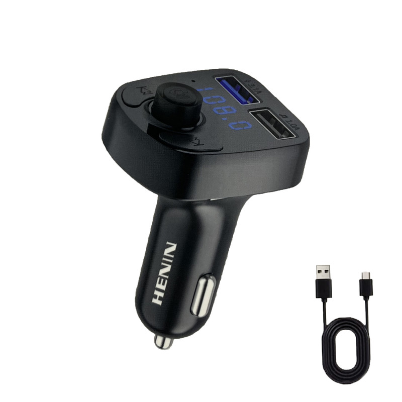 شارژر فندکی هنین 25 وات 2 پورت مدل DriveCharge 1 به همراه کابل تبدیل USB-A به USB-C به طول 1 متر