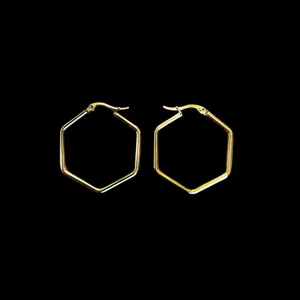 گوشواره دخترانه مدل شش ضلعی کد G1128