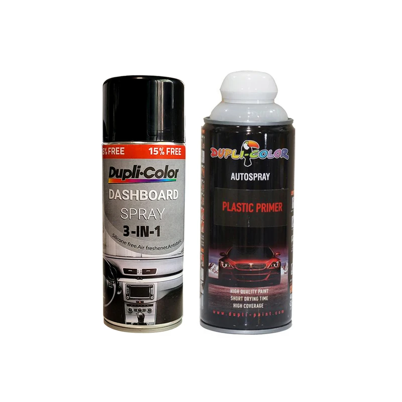 اسپری پولیش و خوشبوکننده داشبورد و آستر پلاستیک دوپلی کالر مدل d2 بدون بو  حجم 400 میلی لیتر مجموعه 2 عددی