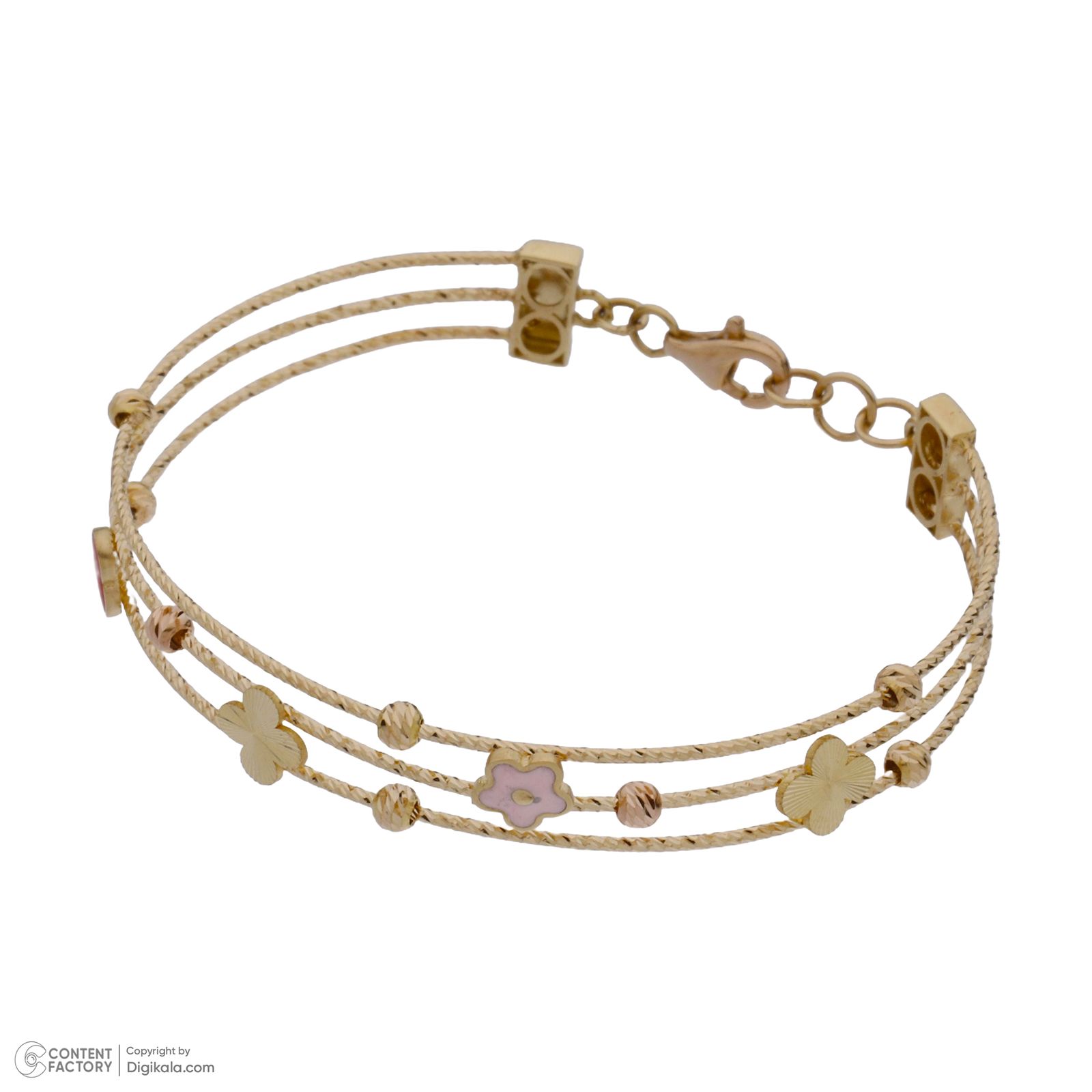 دستبند النگویی طلا 18 عیار دخترانه مایا ماهک مدل MB1639 -  - 2